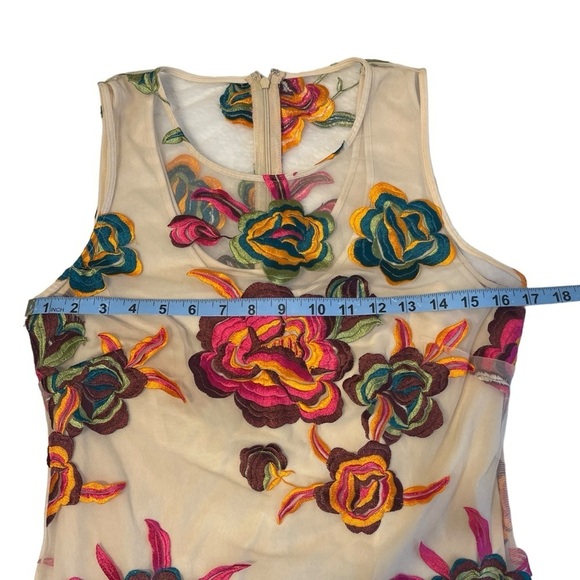 Alexia Admor Bright Floral Embroidered Palmer Sheath Sleeveless‎ Dress Women's 8 - Picture 9 of 14